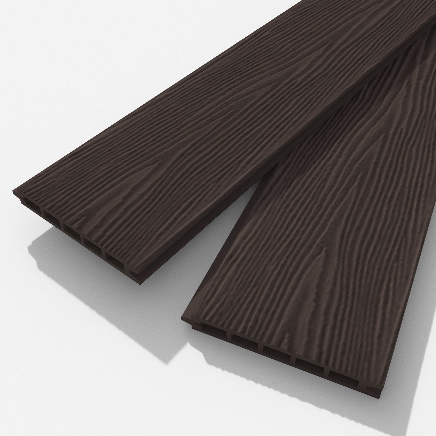 Classic Nazira Curved Top Fence Panel - Dark Oak - with our aluminium posts