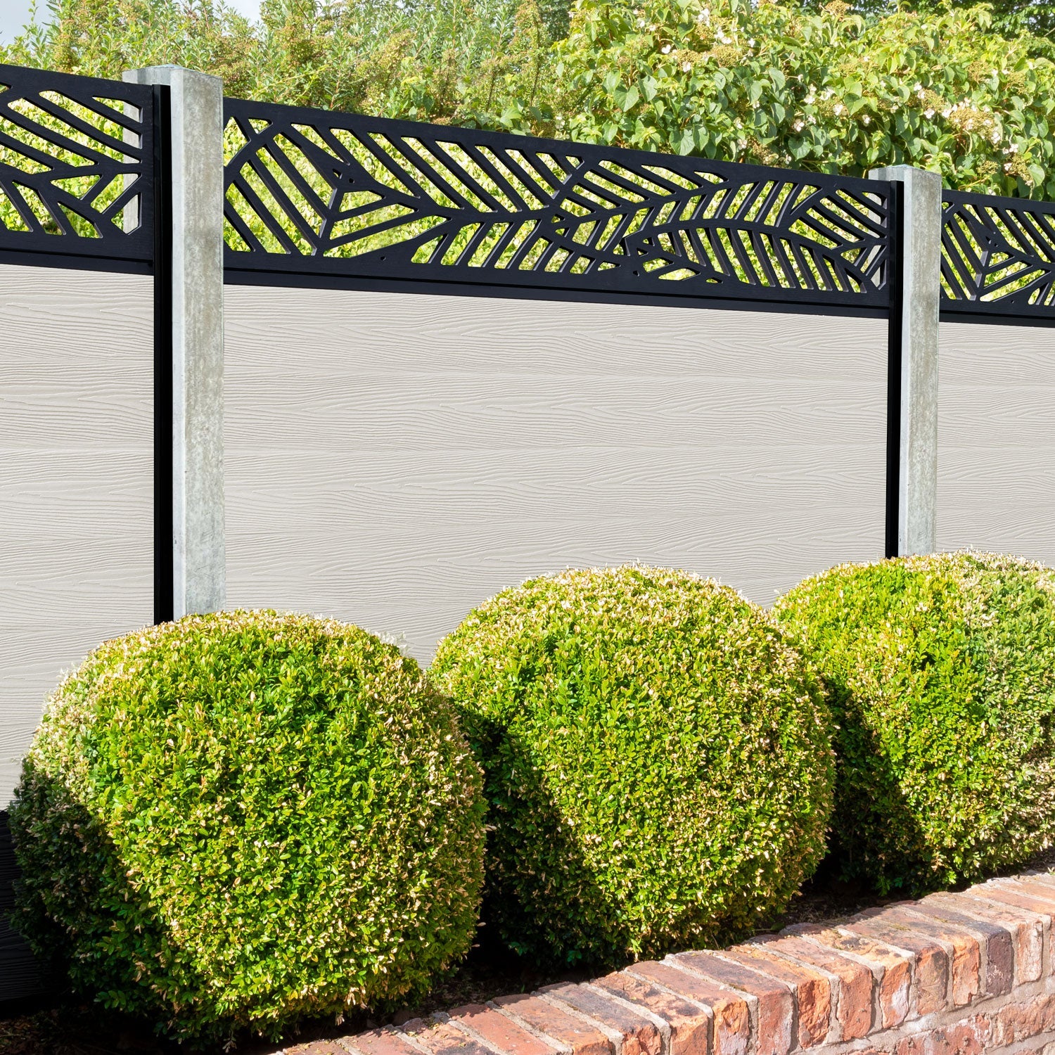 Classic Habitat Fence Panel - Light Stone - for existing concrete posts
