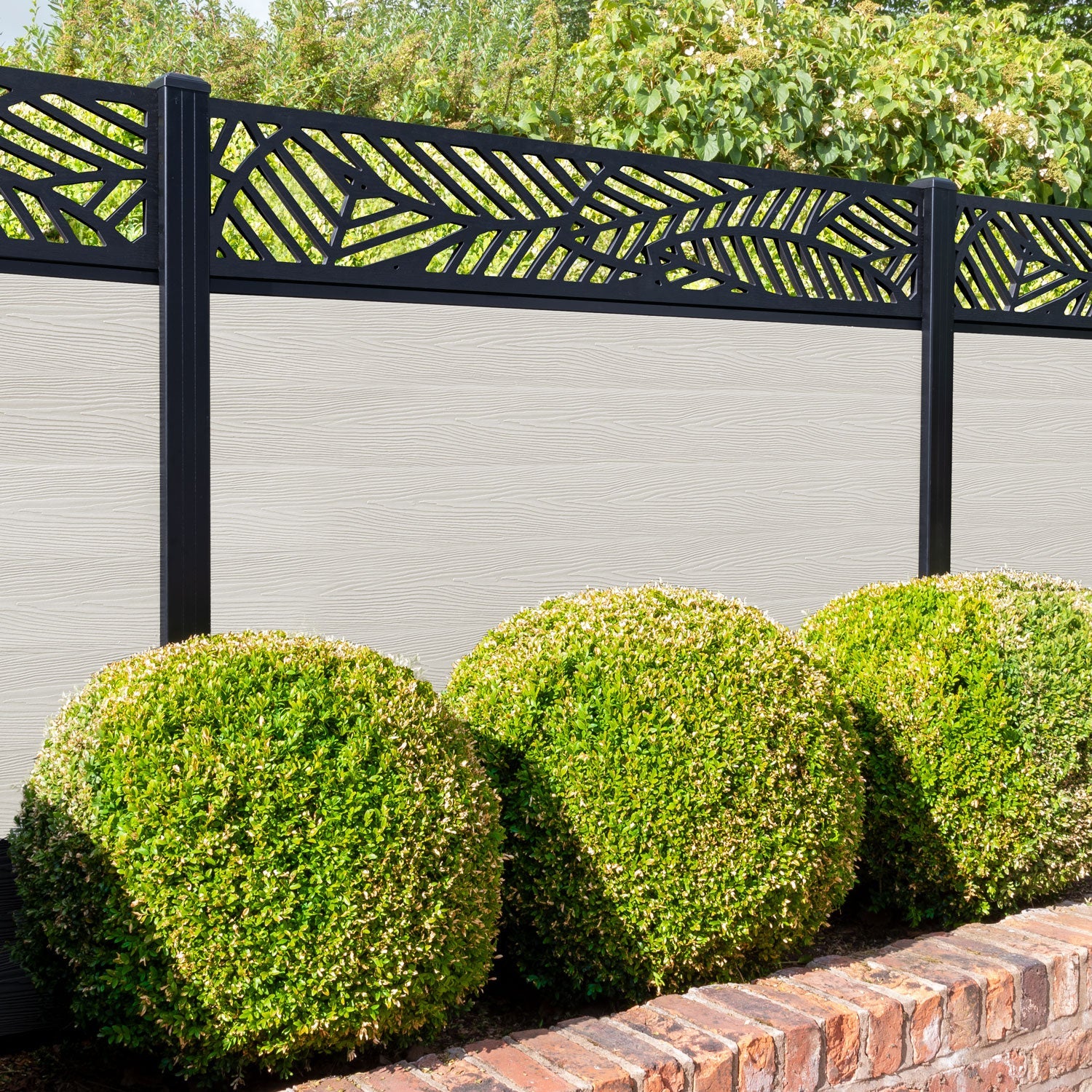 Classic Habitat Fence Panel - Light Stone - with our aluminium posts