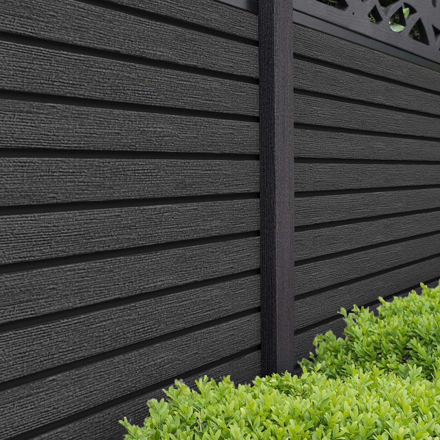 Hudson Blossom Fence Panel - Dark Grey - with our composite posts