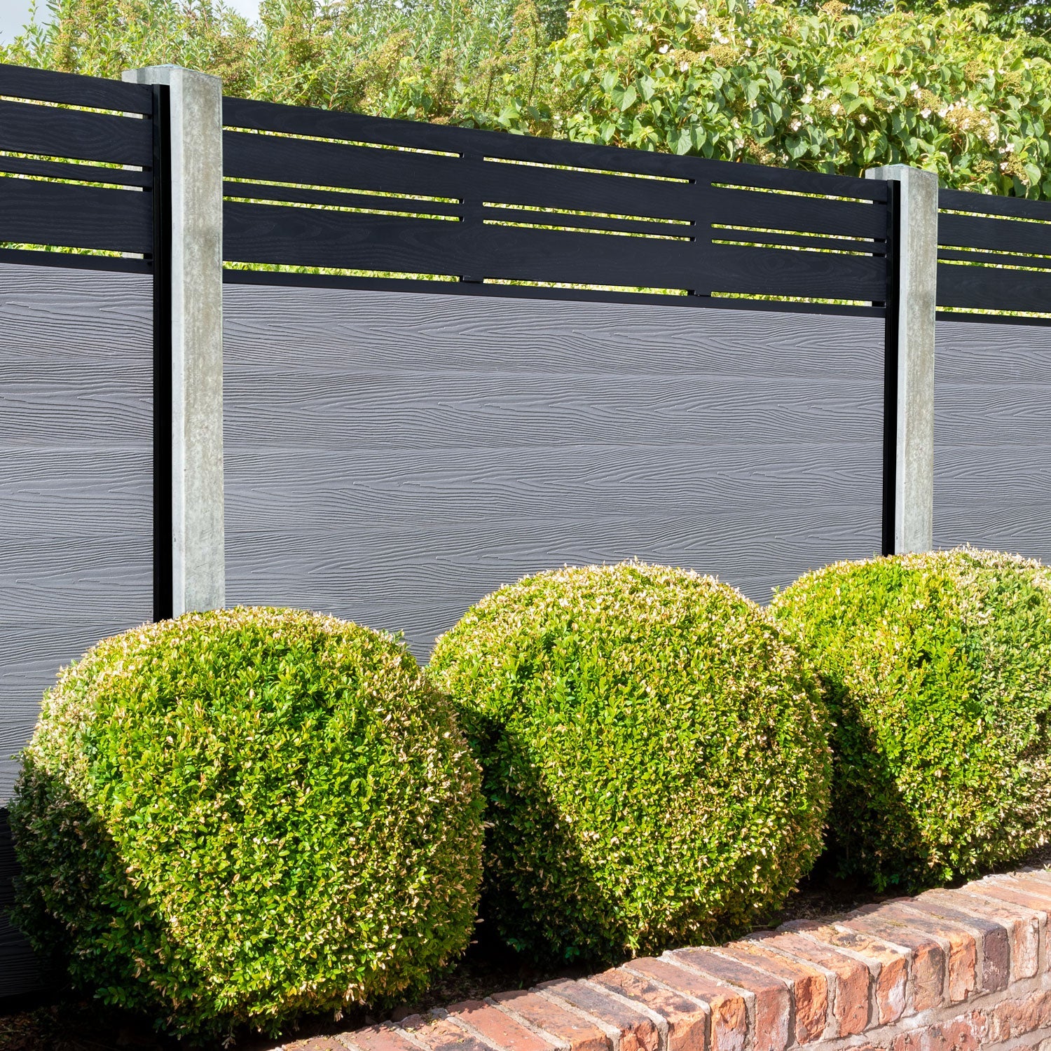 Classic Linea Fence Panel - Light Grey - for existing concrete posts