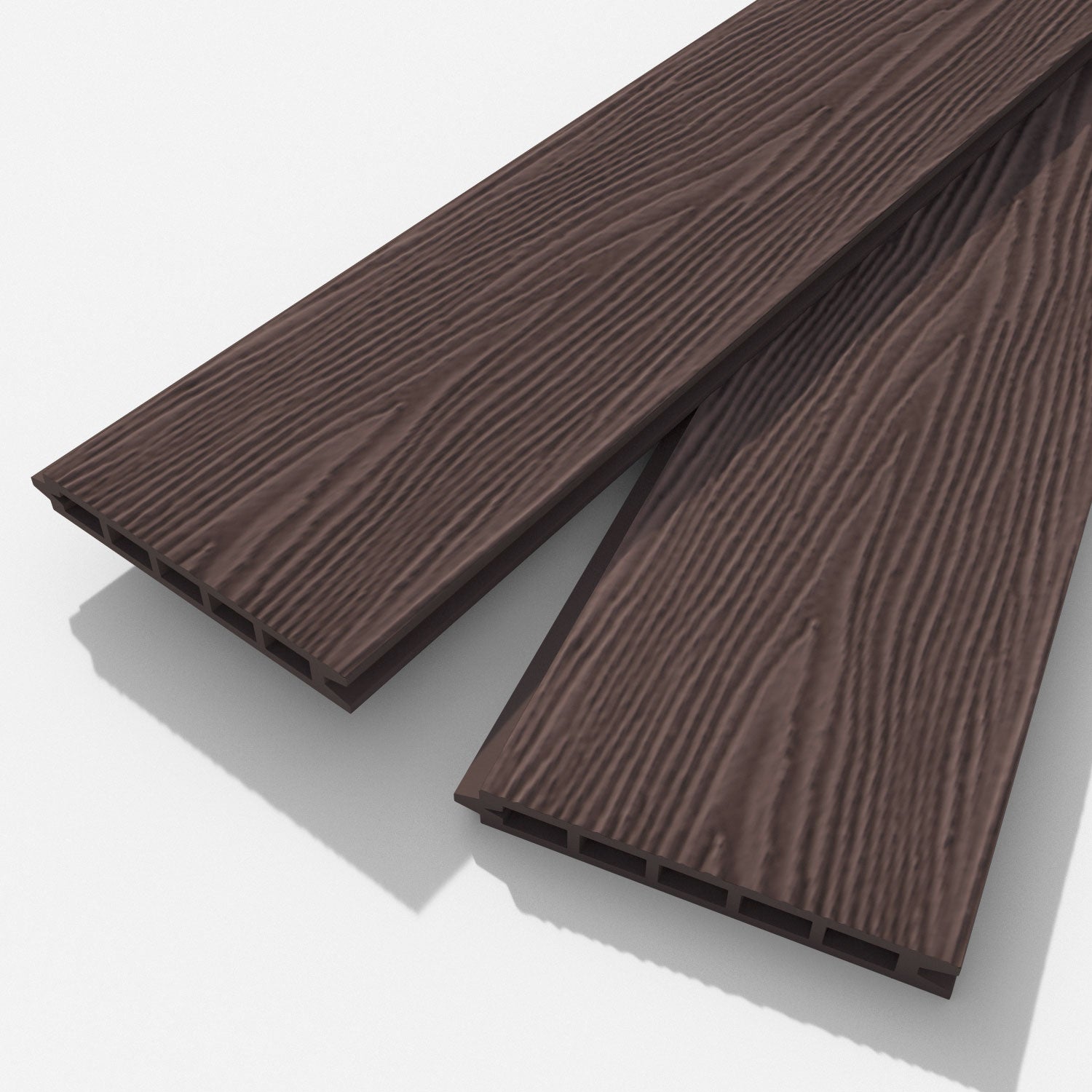 Classic Nazira Curved Top Fence Panel - Mid Brown - with our composite posts