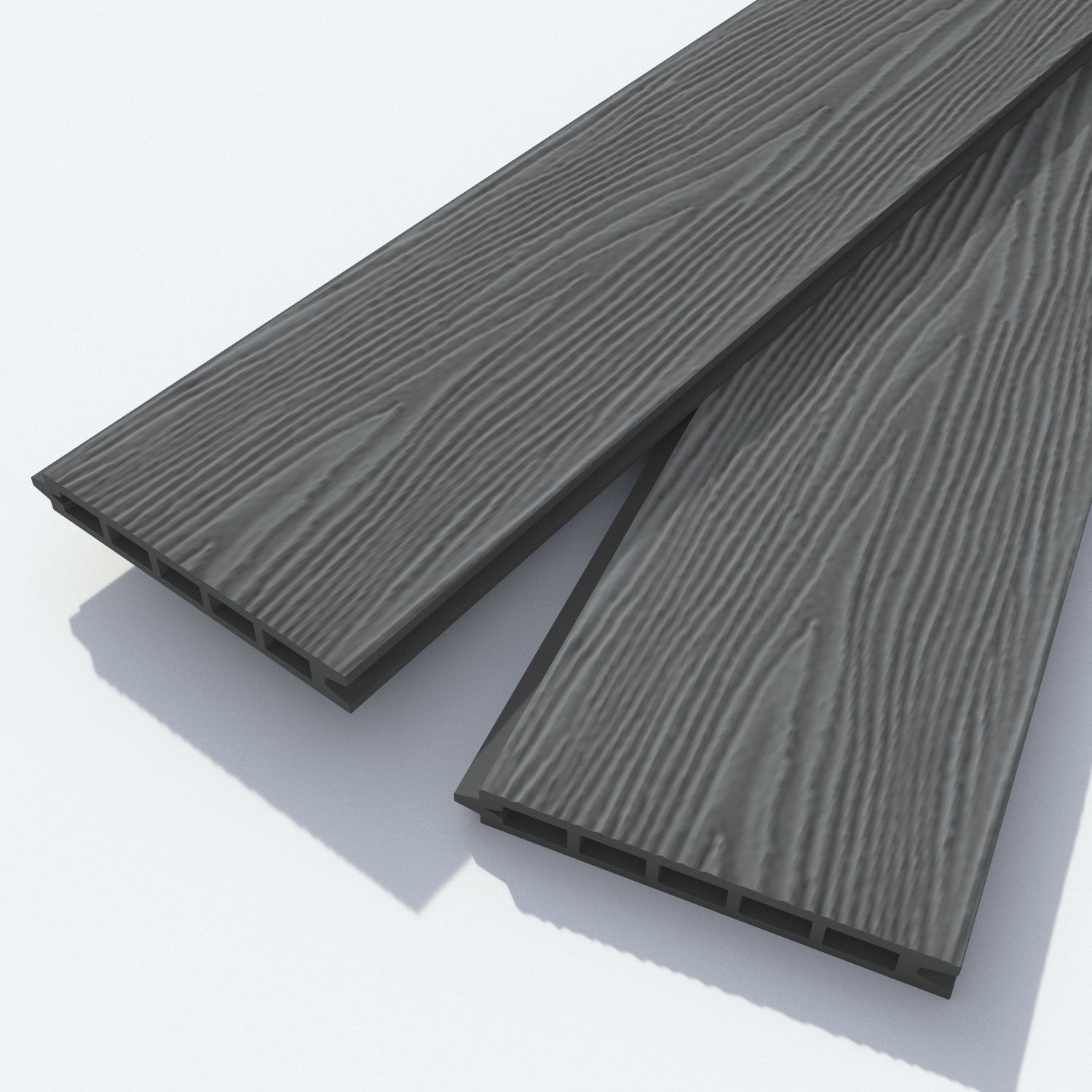 Classic Prism Fence Panel - Mid Grey - for existing concrete posts
