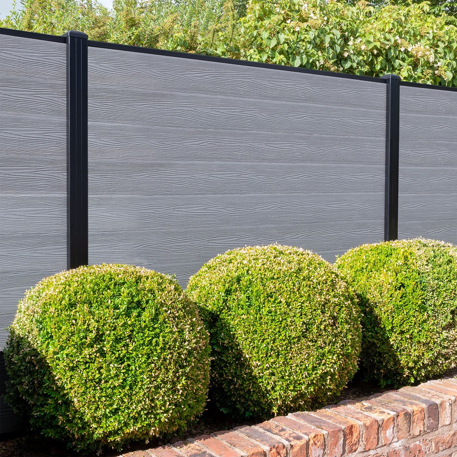 Classic Fence Panel - Light Grey - with our aluminium posts