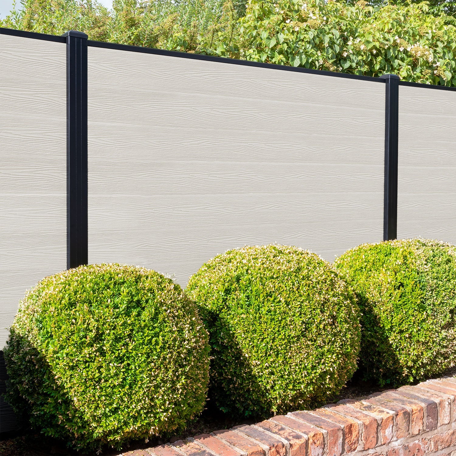 Classic Fence Panel - Light Stone - with our aluminium posts