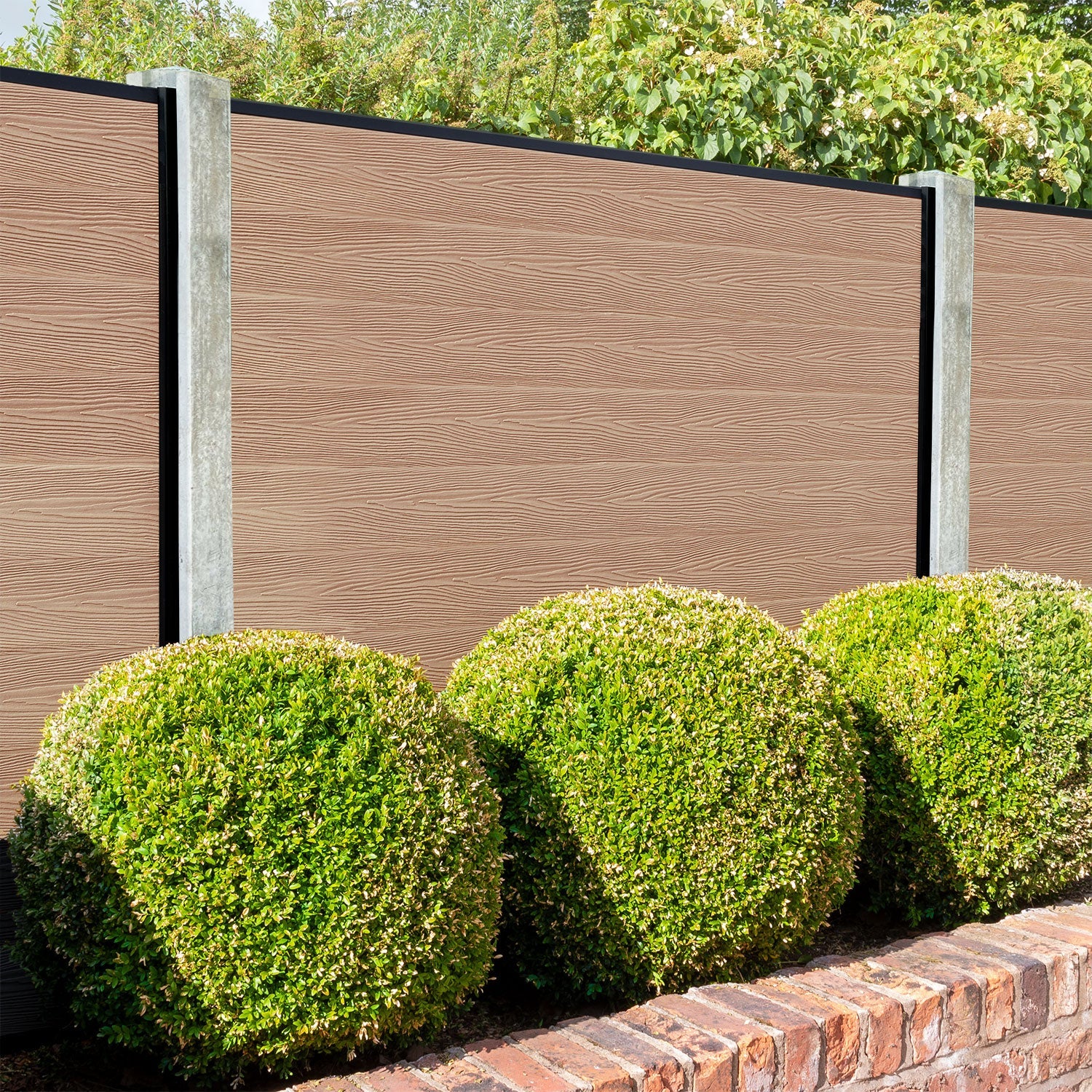 Classic Fence Panel - Light Oak - for existing concrete posts