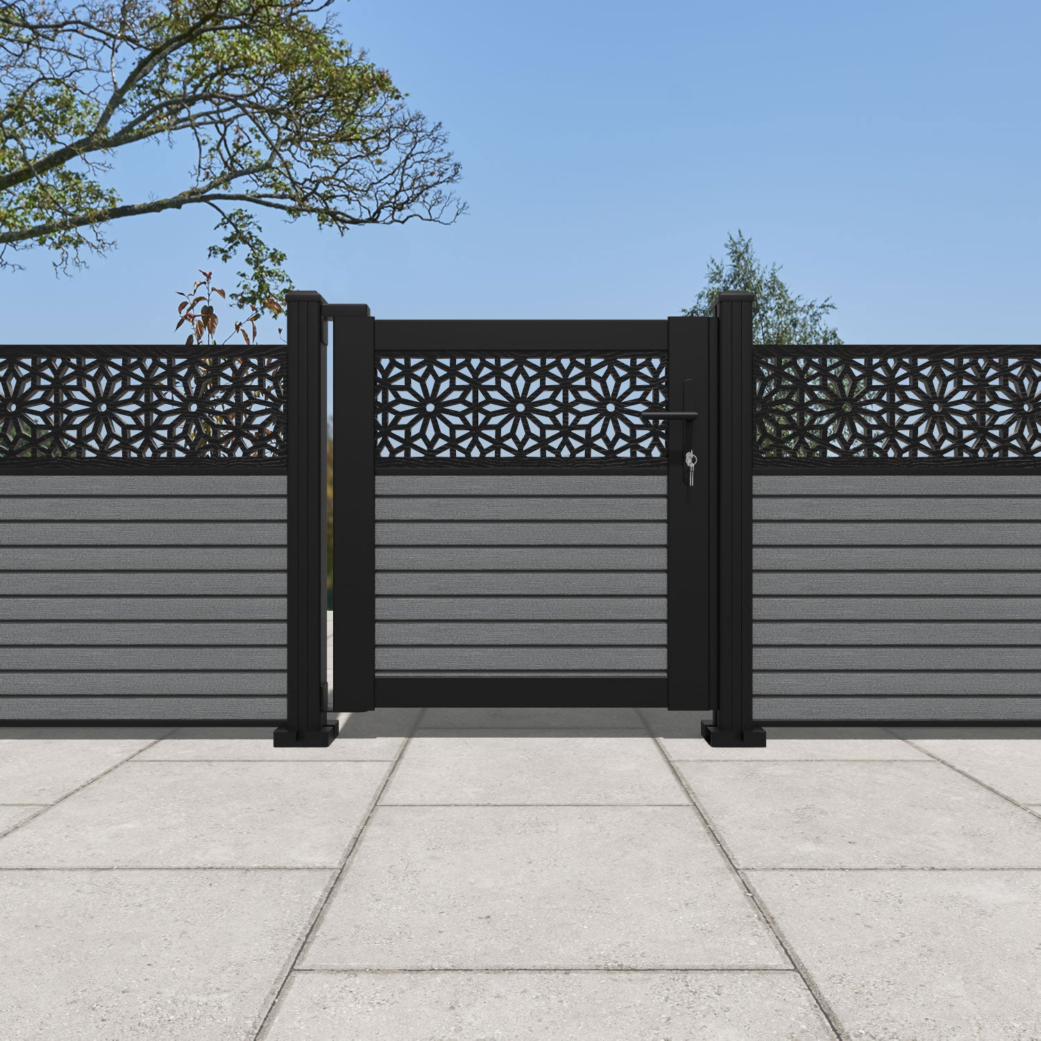 Hudson Narwa Pedestrian Gate - Mid Grey