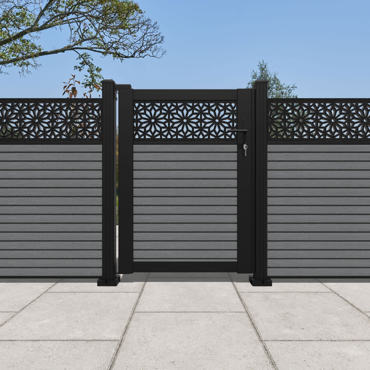 Hudson Narwa Pedestrian Gate - Mid Grey