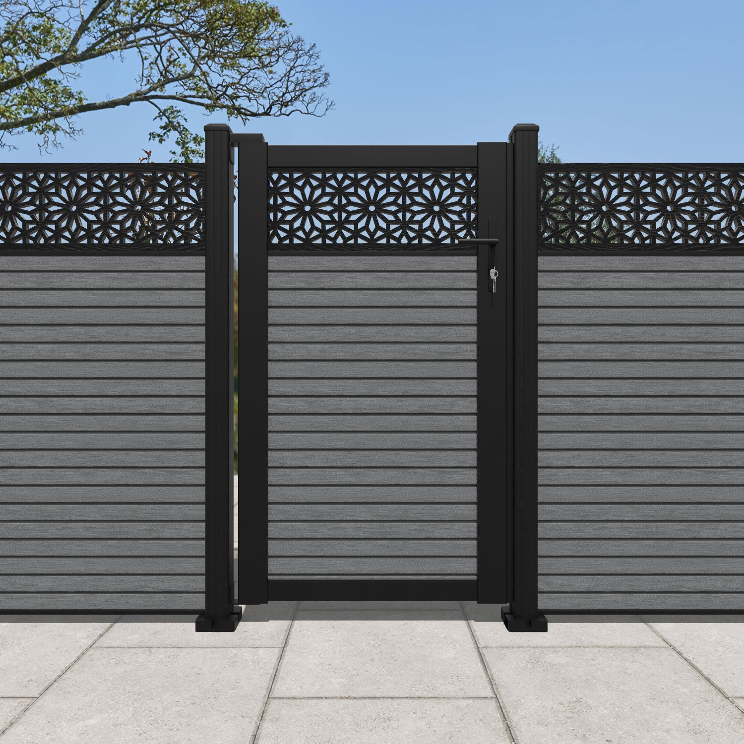 Hudson Narwa Pedestrian Gate - Mid Grey
