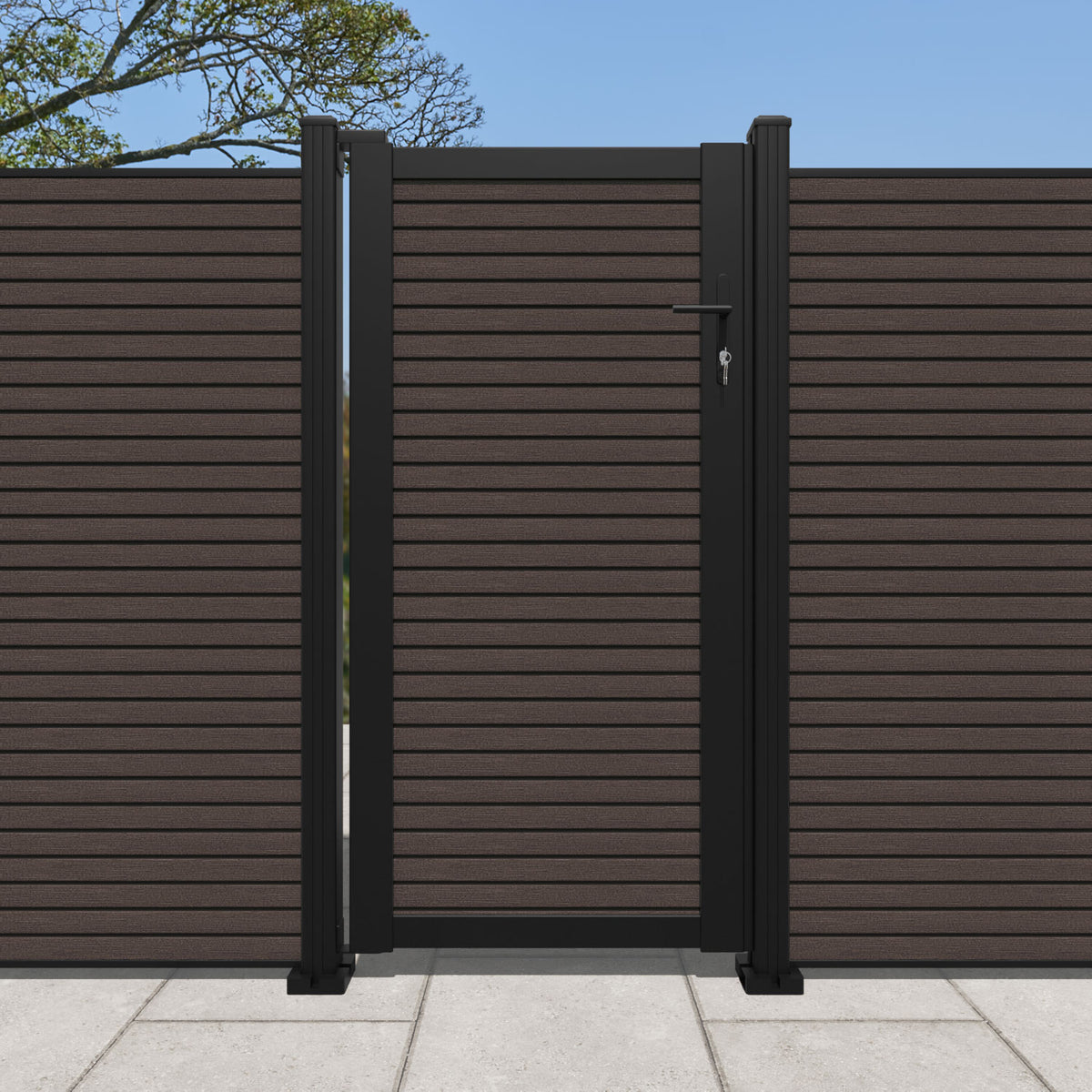 Hudson Pedestrian Gate Mid Brown Charles & Ivy