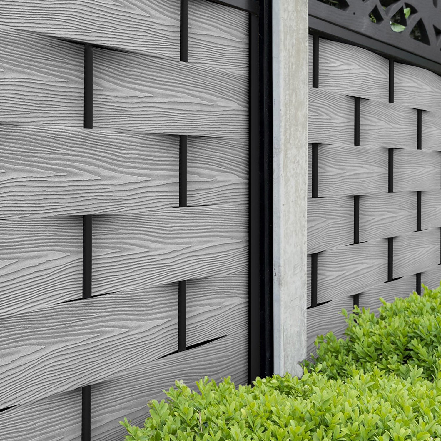 Ripple Fence Panel - Light Grey - for existing concrete posts