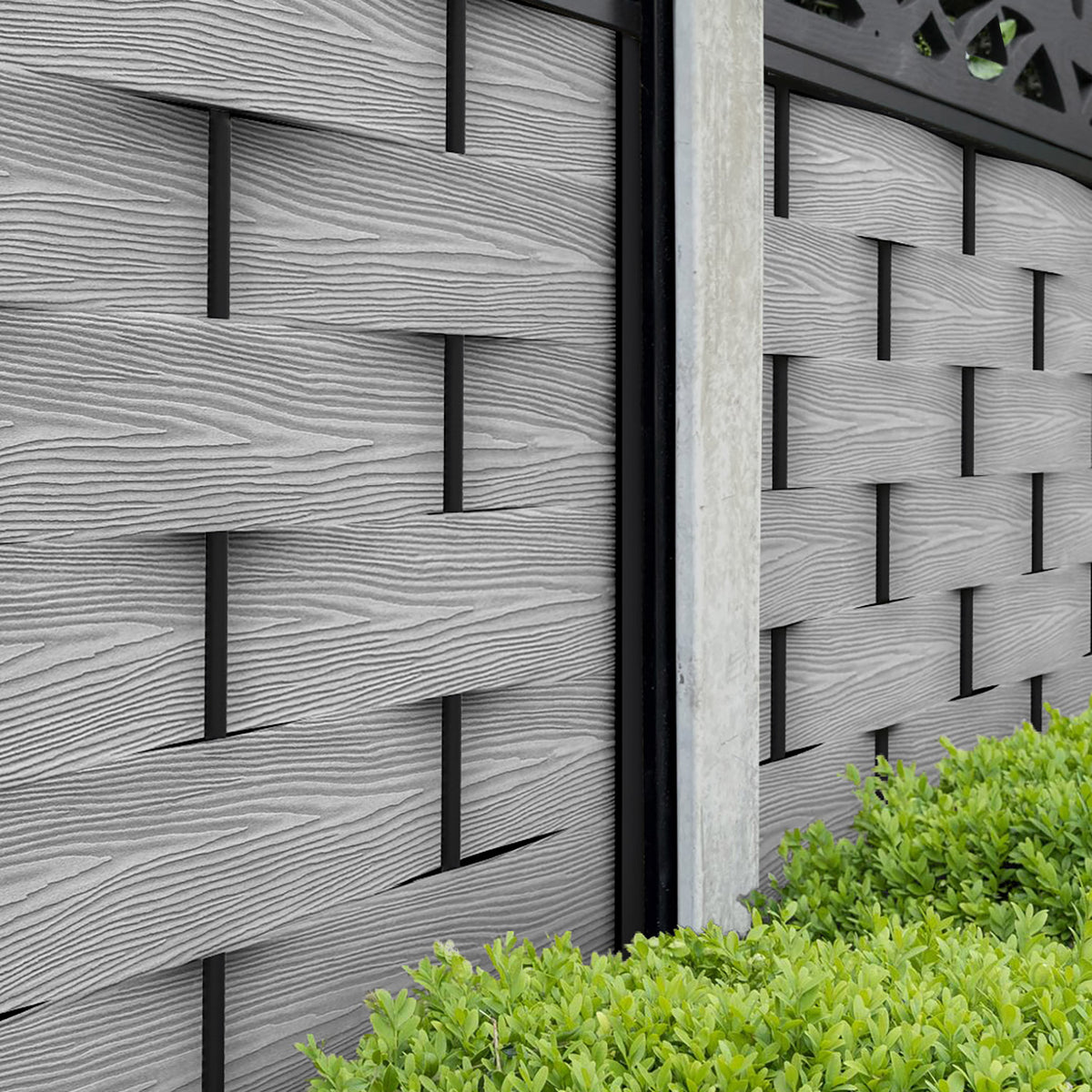 Ripple Eden Fence Panel - Light Grey - for existing concrete posts ...