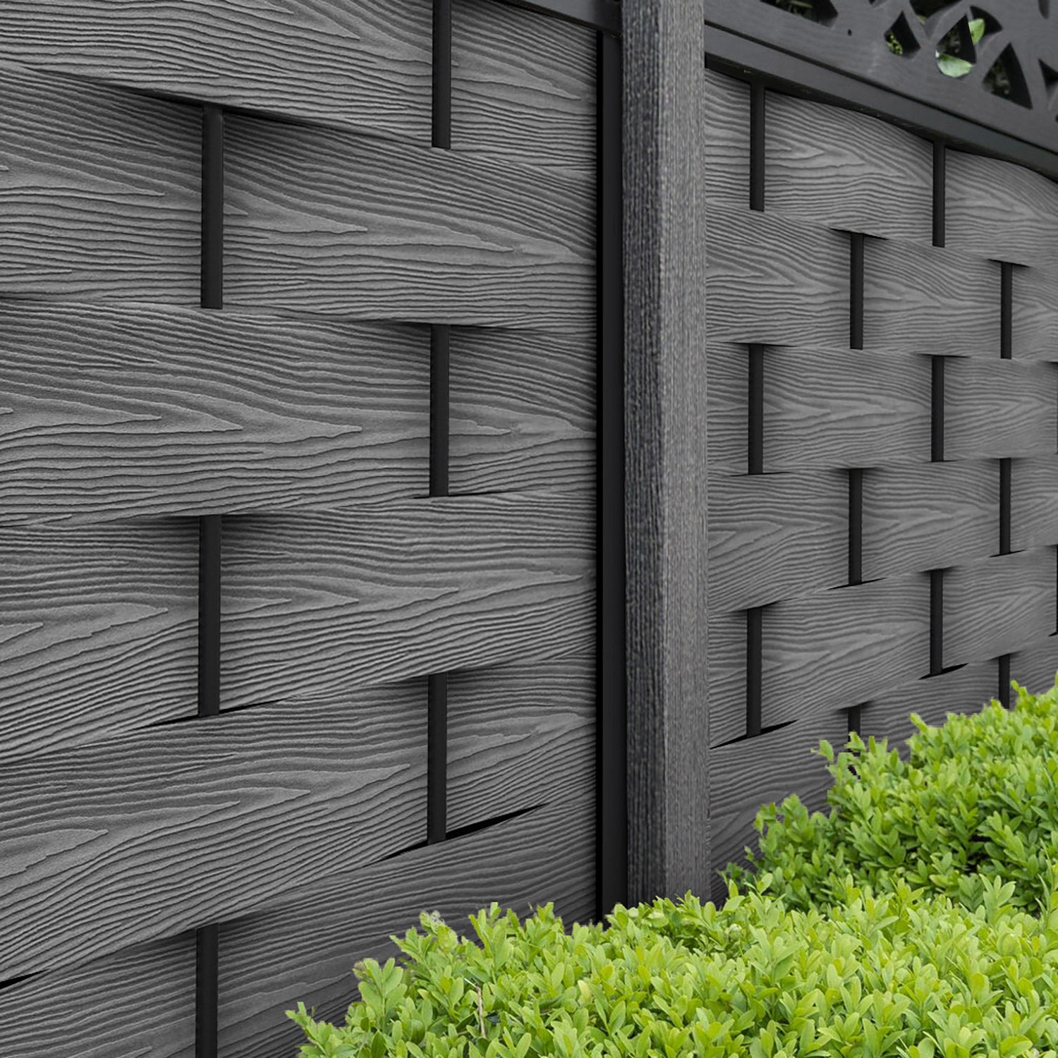 Ripple Heritage Fence Panel - Mid Grey - with our composite posts