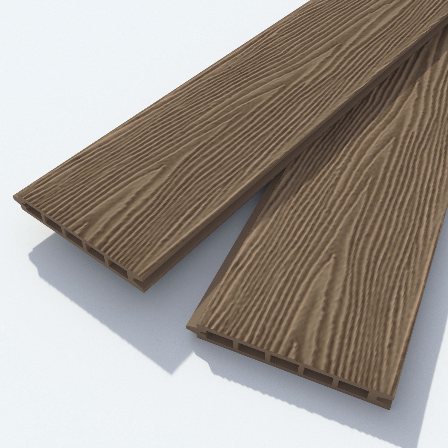 Classic Feather Curved Top Fence Panel - Teak - with our composite posts